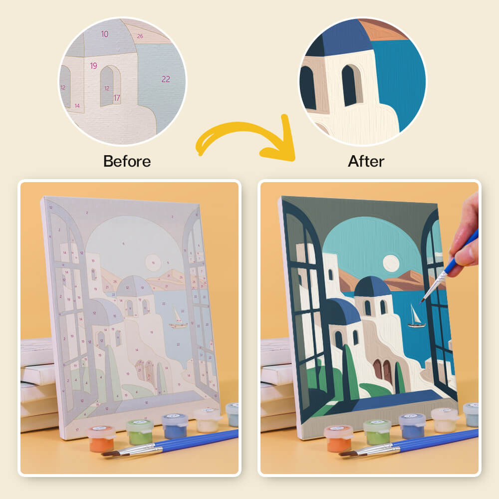 Paint by Numbers - 6 Mini Paintings | Minimalistic Architecture