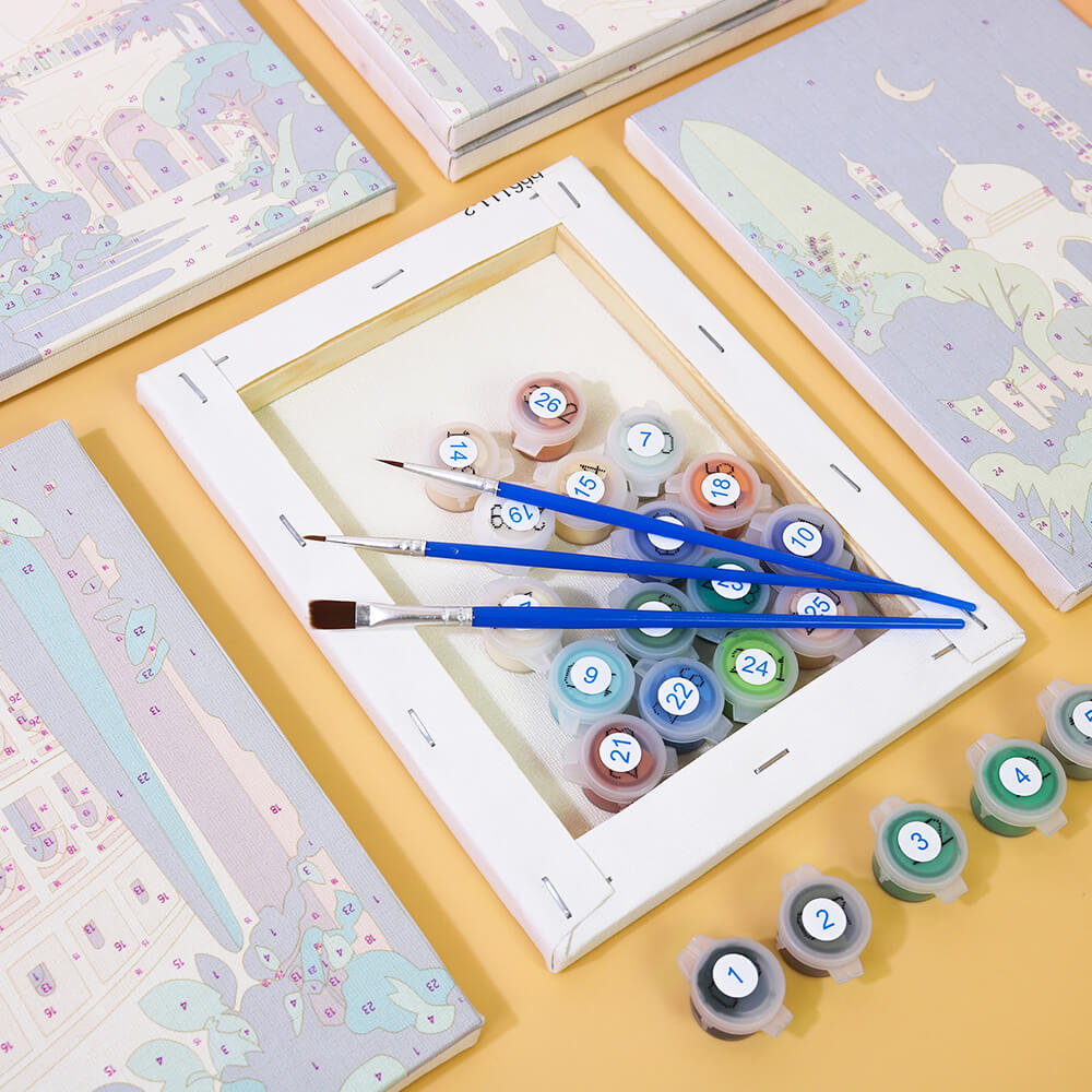 Paint by Numbers - 6 Mini Paintings | Minimalistic Architecture