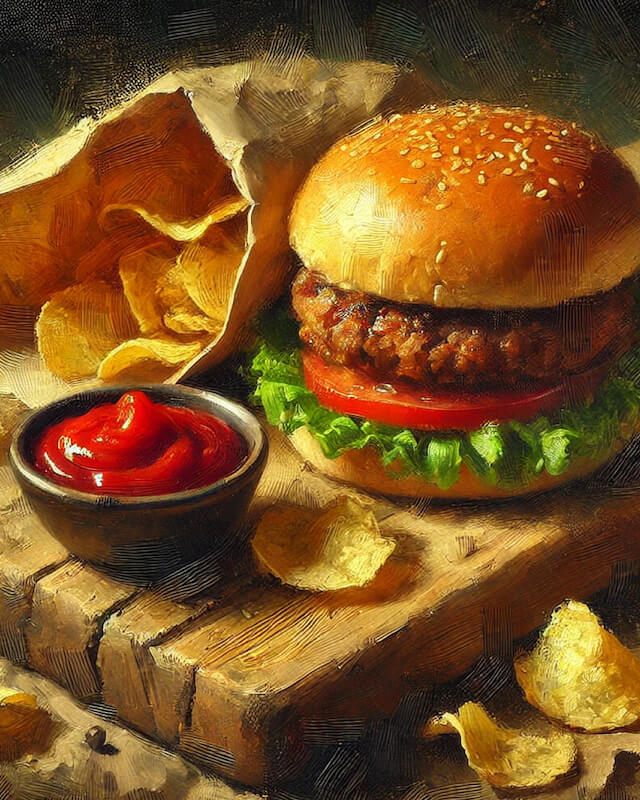 Paint by Numbers - Burger and Chips