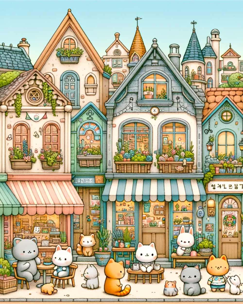 Paint by Numbers - Cat Village