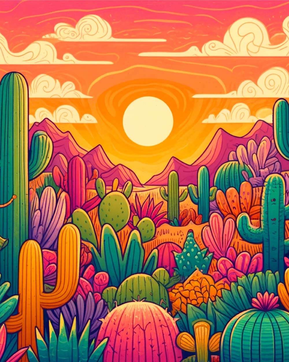 Paint by Numbers - Desert Sunset – Numbers to Art | Paint by Numbers