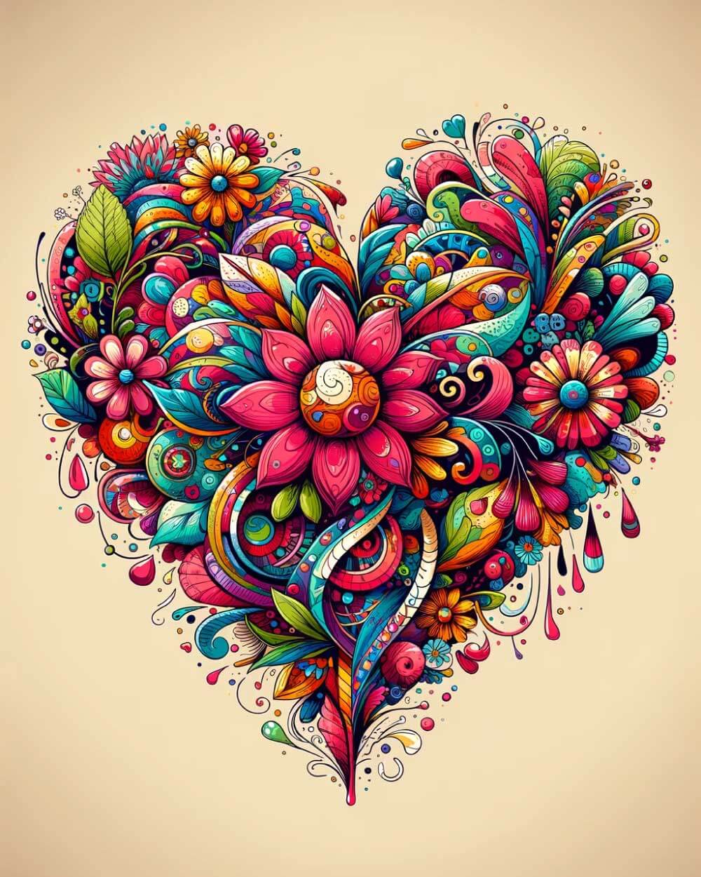 Paint by Numbers - Floral Heart