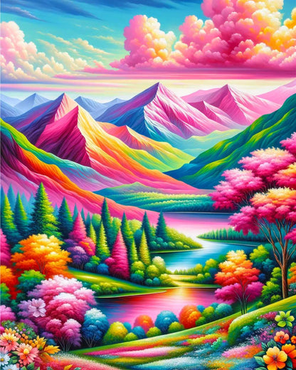 Paint by Numbers - Vibrant Landscape