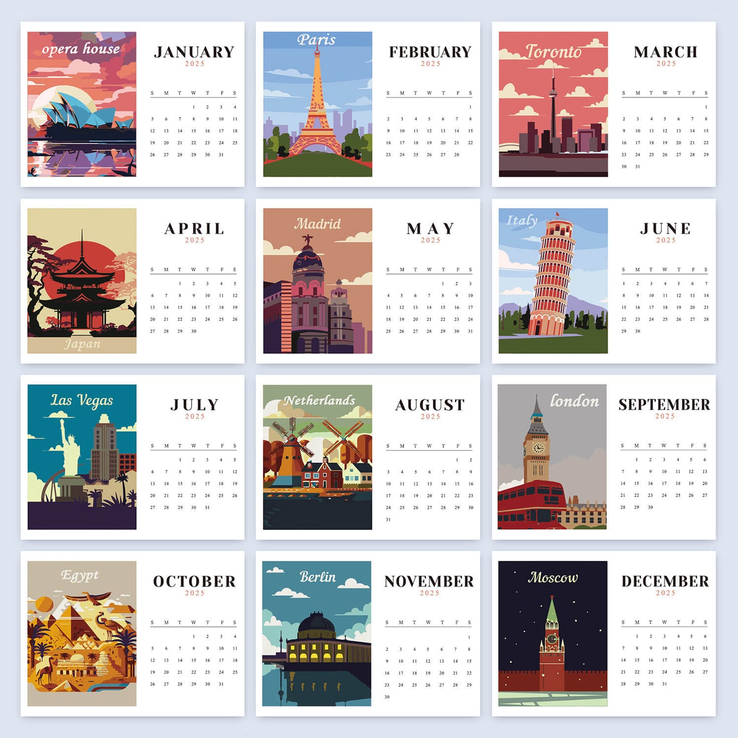 Paint by Numbers - Calendar Cities