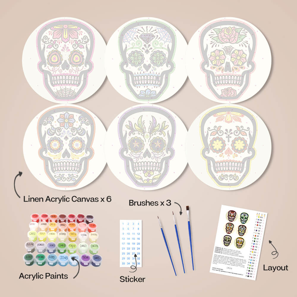 Paint by Numbers - Placemats | Calavera