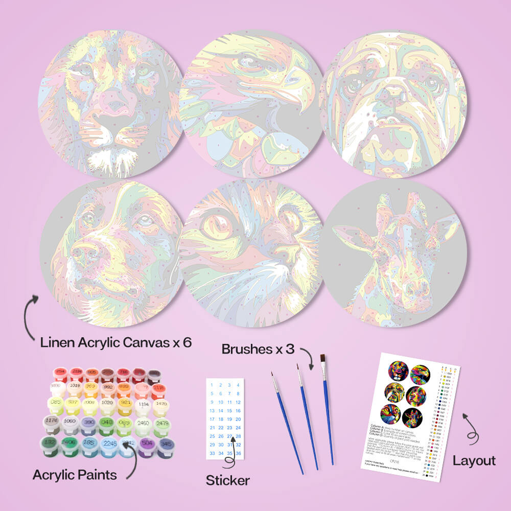 Paint by Numbers - Placemats | Colorful Animals