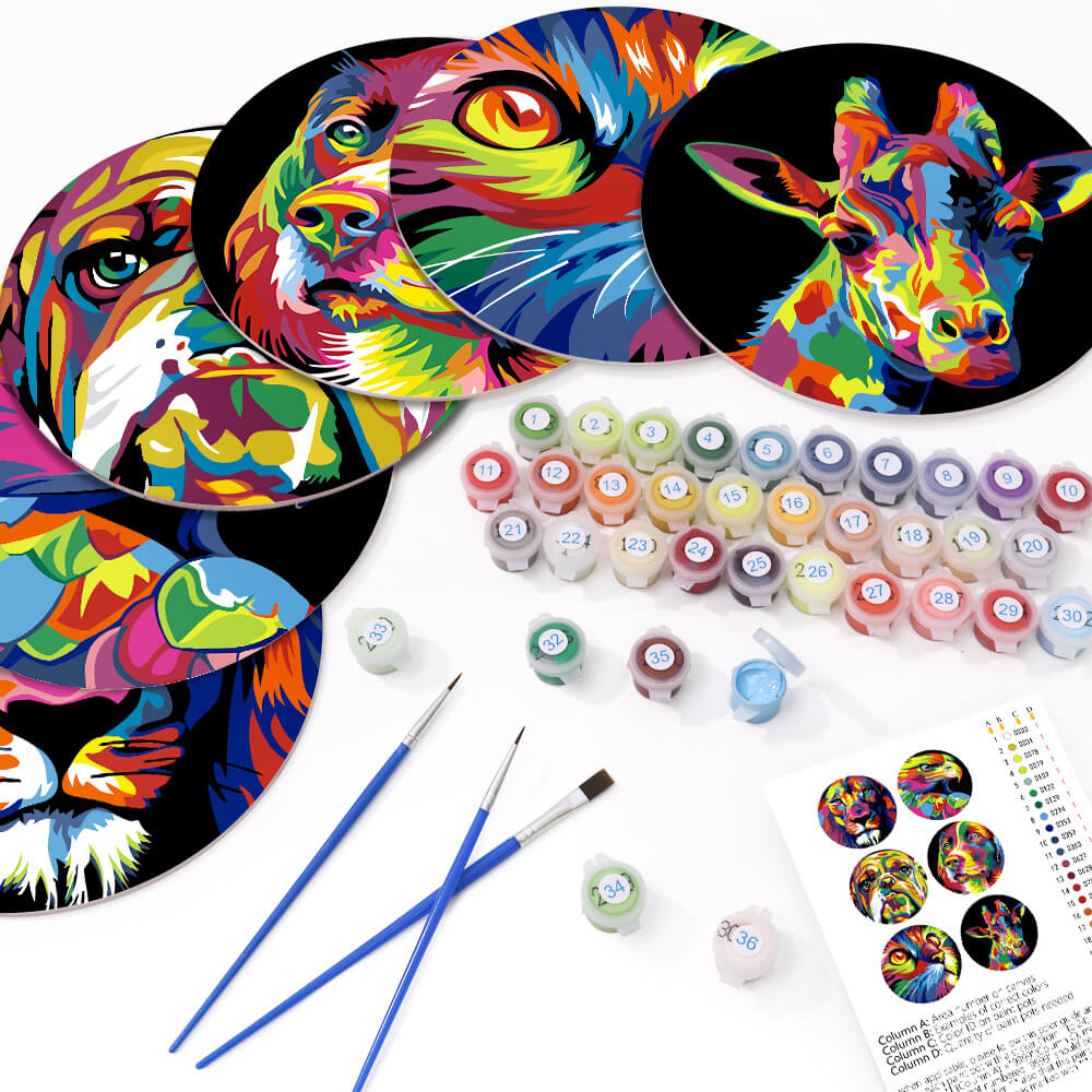 Paint by Numbers - Placemats | Colorful Animals