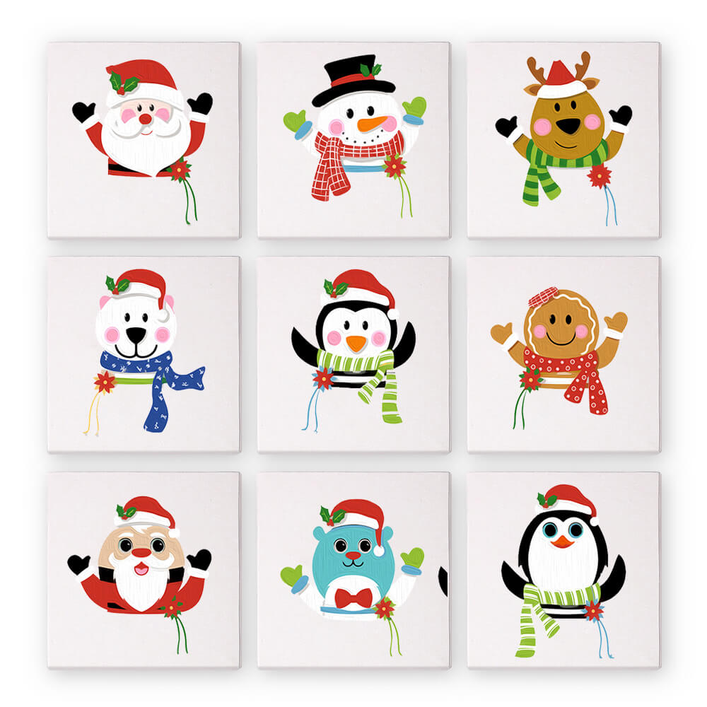 Paint by Numbers - 9 Mini Paintings | Christmas Characters