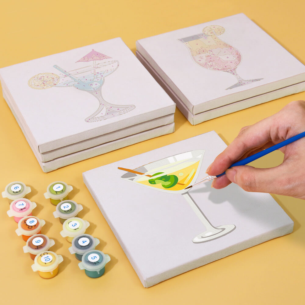 Paint by Numbers - 6 Mini Paintings | Cocktails