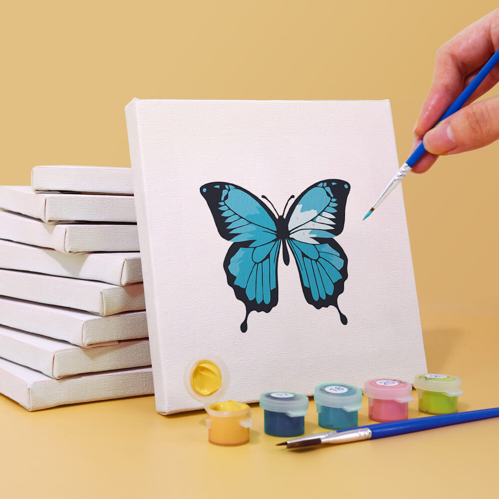 Paint by Numbers - 6 Mini Paintings | Colorful Butterflies