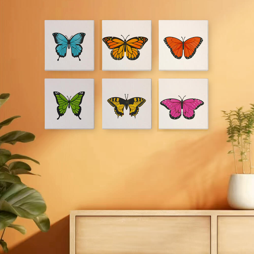 Paint by Numbers - 6 Mini Paintings | Colorful Butterflies