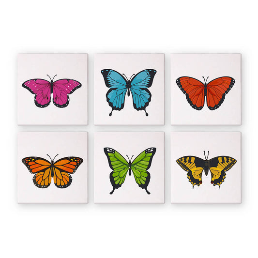 Paint by Numbers - 6 Mini Paintings | Colorful Butterflies