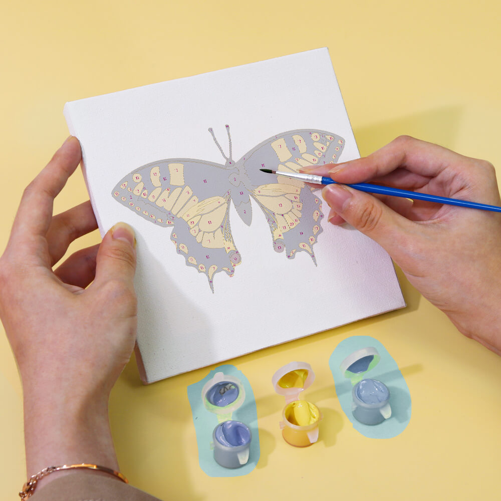 Paint by Numbers - 6 Mini Paintings | Colorful Butterflies