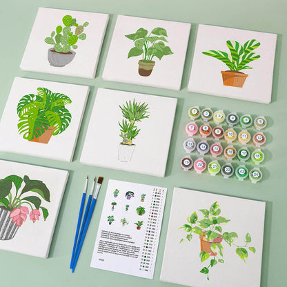 Paint by Numbers - 9 Mini Paintings | Houseplants