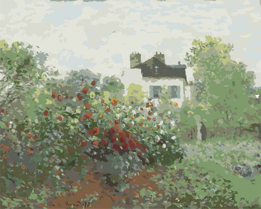 Paint by Numbers - The Artist's Garden in Argenteuil (Corner of the Garden with Dahlias) | Claude Monet