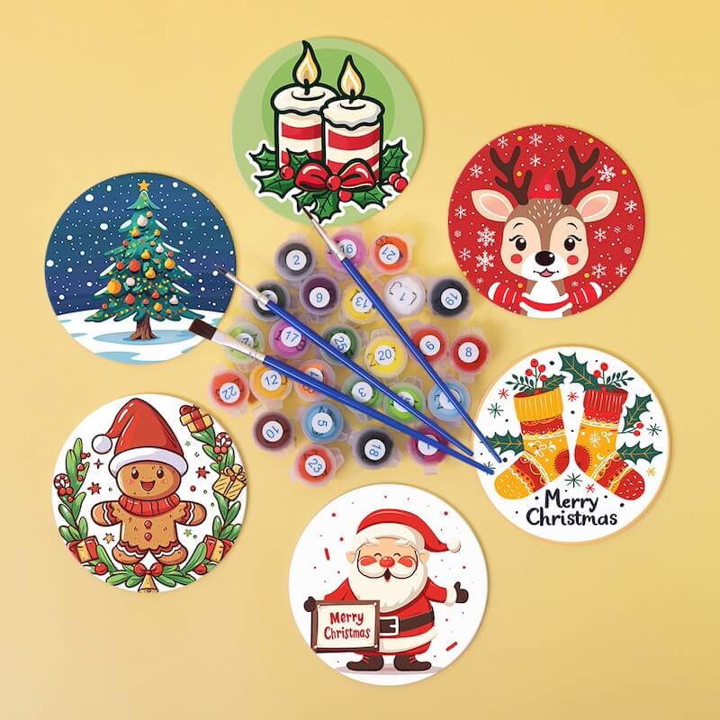 Paint by Numbers - Coasters | Christmas