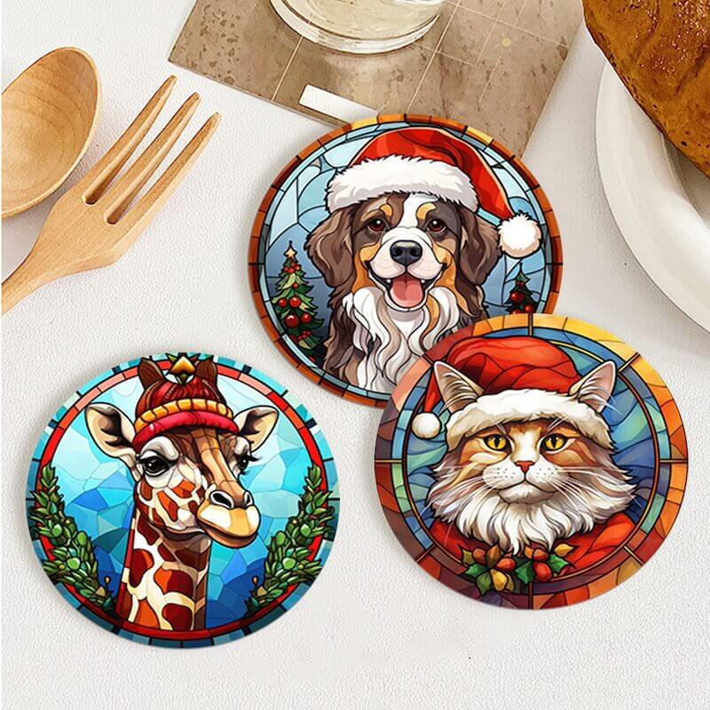 Paint by Numbers - Coasters | Christmas Animal Portraits