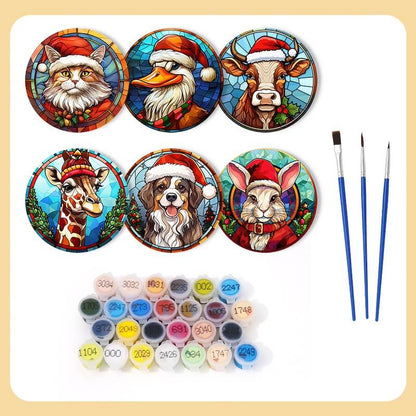 Paint by Numbers - Coasters | Christmas Animal Portraits