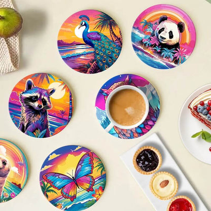 Paint by Numbers - Coasters | Colorful Animals