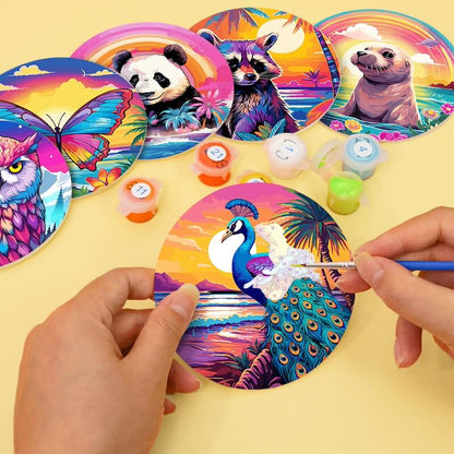 Paint by Numbers - Coasters | Colorful Animals