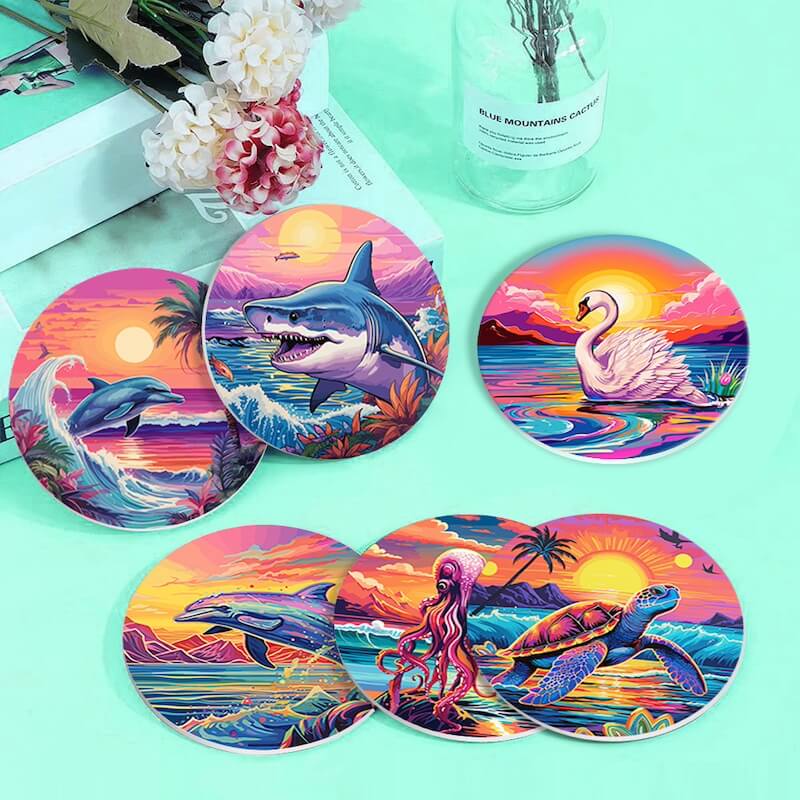 Paint by Numbers - Coasters | Sea Animals