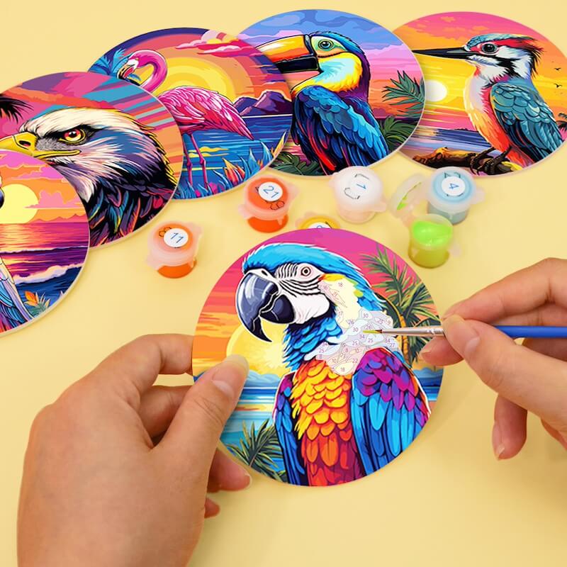 Paint by Numbers - Coasters | Tropical Birds