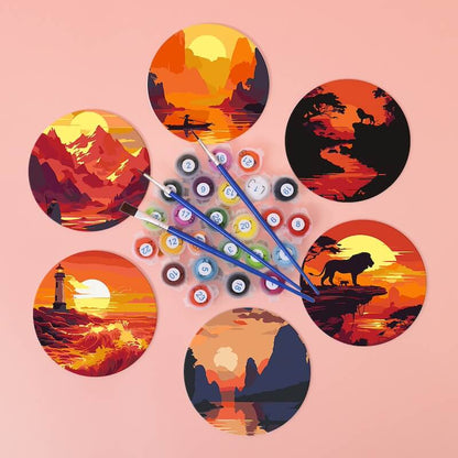 Paint by Numbers - Coasters | Warm sunsets