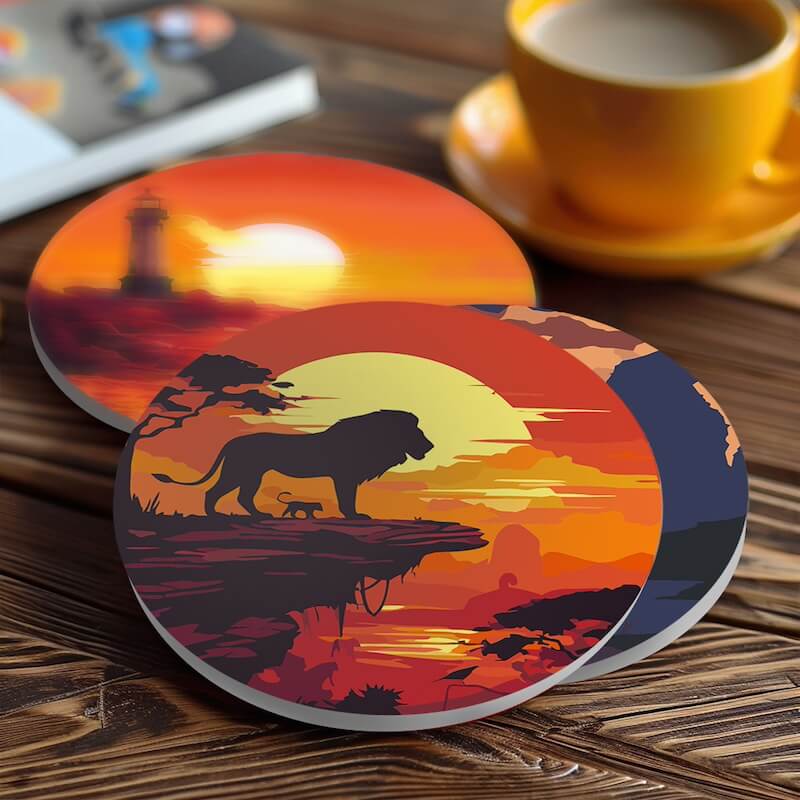 Paint by Numbers - Coasters | Warm sunsets