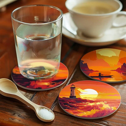 Paint by Numbers - Coasters | Warm sunsets