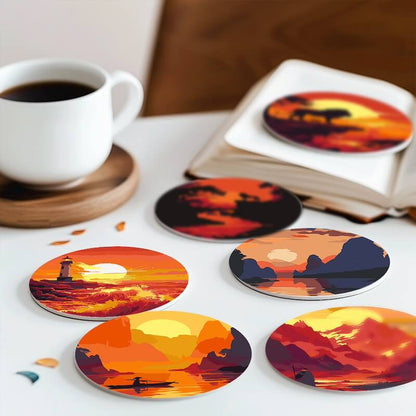 Paint by Numbers - Coasters | Warm sunsets