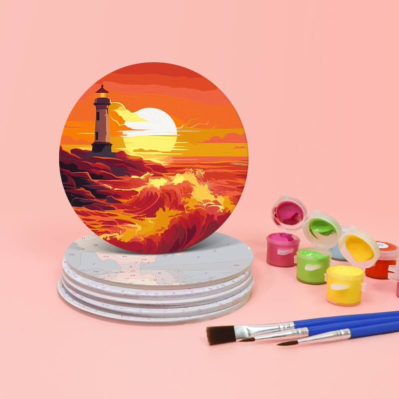 Paint by Numbers - Coasters | Warm sunsets