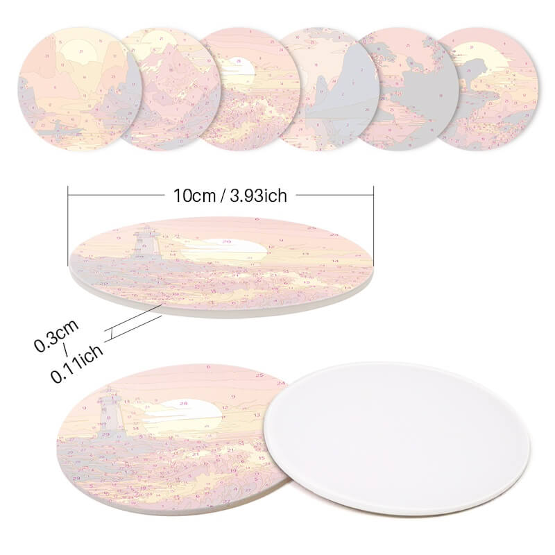 Paint by Numbers - Coasters | Warm sunsets